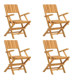 Chaises de jardin pliantes 4 pcs 55x61x90 cm bois massif teck