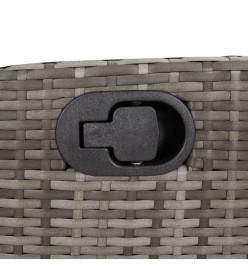 Ensemble à manger de jardin 9 pcs coussins gris résine tressée
