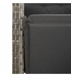 Ensemble à manger de jardin et coussins 7 pcs gris rotin