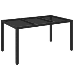 Ensemble à manger de jardin coussins 7pcs Noir Résine tressée