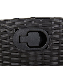 Ensemble à manger de jardin 9pcs coussins noir résine tressée