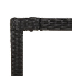 Ensemble à manger de jardin 9pcs coussins noir résine tressée