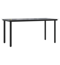 Ensemble à manger de jardin coussins 5pcs Noir Résine tressée