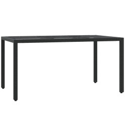 Ensemble à manger de jardin coussins 5pcs Noir Résine tressée