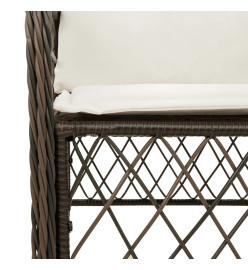 Ensemble à manger de jardin et coussins 7 pcs marron rotin