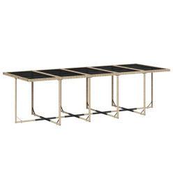 Ensemble à manger de jardin et coussins 15 pcs mélange beige