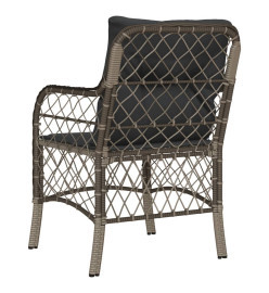 Chaises de jardin avec coussins lot de 2 gris résine tressée