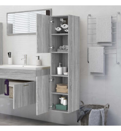 Armoire de bain Sonoma gris 30x30x130 cm Bois d'ingénierie