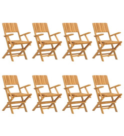 Chaises de jardin pliantes 8 pcs 55x61x90 cm bois massif teck