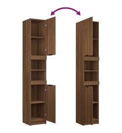 Armoire de bain Chêne marron 32x34x188,5 cm Bois d'ingénierie