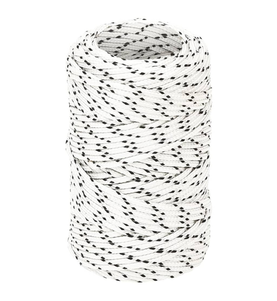 Corde de bateau tressé Blanc 2 mmx25 m Polyester