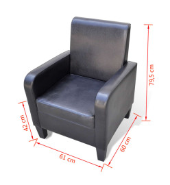 Fauteuil Noir Similicuir