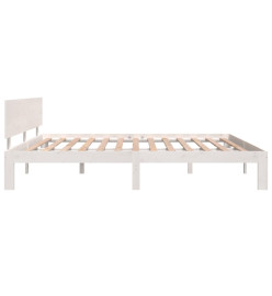 Cadre de lit blanc bois massif 180x200 cm super king