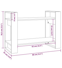 Bibliothèque/Séparateur de pièce Blanc 80x35x56,5 cm Pin solide