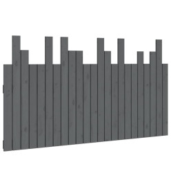 Tête de lit murale Gris 146,5x3x80 cm Bois massif de pin