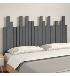 Tête de lit murale Gris 146,5x3x80 cm Bois massif de pin