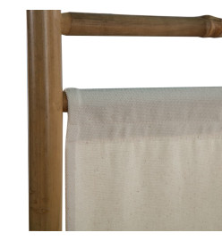 Cloison de séparation pliable 4 panneaux Bambou et toile 160 cm