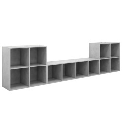 Ensemble de meubles TV 5 pcs Gris béton Aggloméré