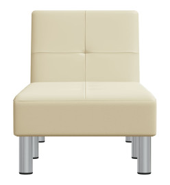 Chaise longue crème similicuir