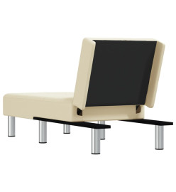 Chaise longue crème similicuir