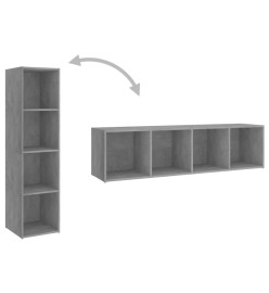 Ensemble de meubles TV 3 pcs Gris béton Aggloméré