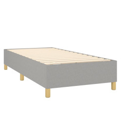 Sommier tapissier matelas et LED Gris clair 100x200 cm Tissu