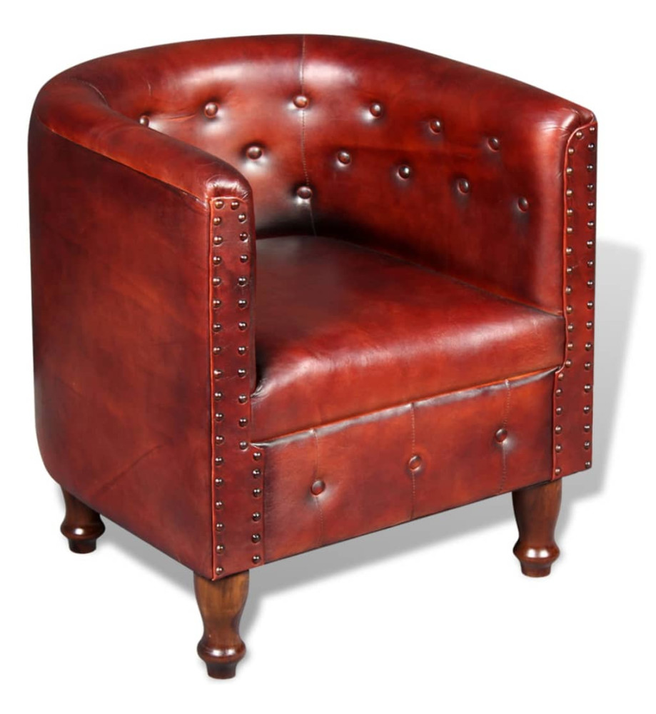 Fauteuil Marron Cuir véritable Fauteuil Marron Cuir véritable