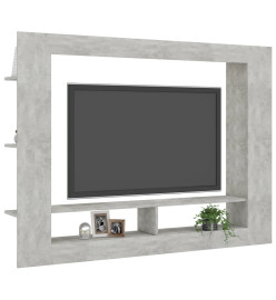 Meuble TV Gris béton 152x22x113 cm Aggloméré