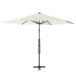 Parasol d'extérieur avec poteau en acier 300 cm Sable