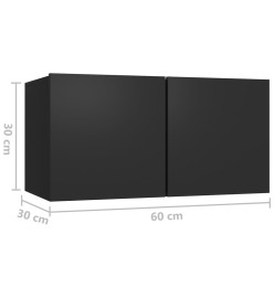 Ensemble de meuble TV 4 pcs Noir Aggloméré