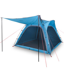 Tente de camping 4 personnes bleu 240x221x160 cm taffetas 185T