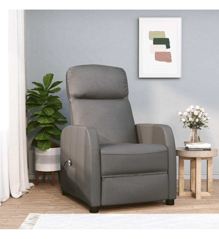 Fauteuil inclinable électrique Anthracite Similicuir