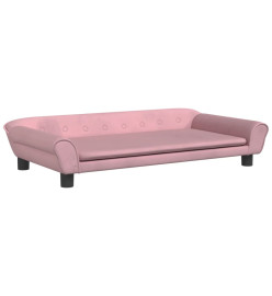 Lit pour chien rose 100x50x21 cm velours