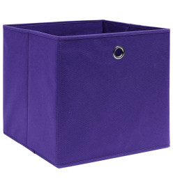 Boîtes de rangement 4 pcs Tissu intissé 28x28x28 cm Violet