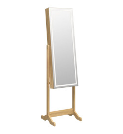 Armoire à bijoux miroir avec lumières LED sur pied