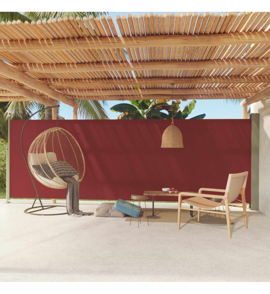 Auvent latéral rétractable de patio 180x600 cm Rouge