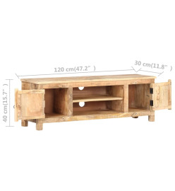 Meuble TV 120x30x40 cm Bois de manguier brut