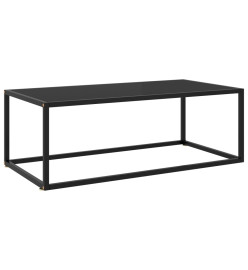 Table basse Noir avec verre noir 100x50x35 cm