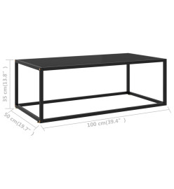 Table basse Noir avec verre noir 100x50x35 cm