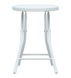 Tabourets pliables de jardin lot de 4 blanc PEHD aspect rotin