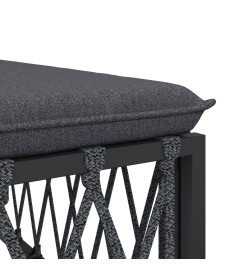 Salon de jardin avec coussins 6 pcs anthracite acier