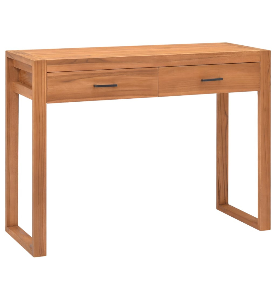 Bureau avec 2 tiroirs 100x40x75 cm Bois de teck