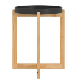 Table basse Noir 41x41x48,5 cm Bois d'ingénierie et pin massif