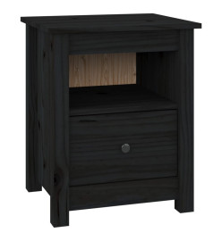 Tables de chevet 2 pcs Noir 40x35x49 cm Bois de pin massif