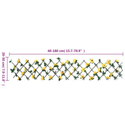 Treillis de lierre artificiel extensible jaune 180x30 cm
