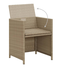 Ensemble de salle à manger de jardin 3 pcs avec coussins Beige