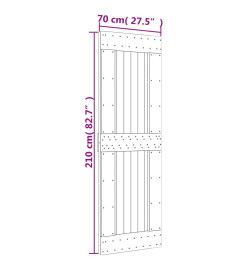 Porte coulissante et kit de quincaillerie 70x210 cm pin massif