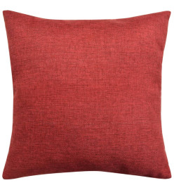 Housses de coussin 4 pcs Aspect de lin Bordeaux 80x80 cm