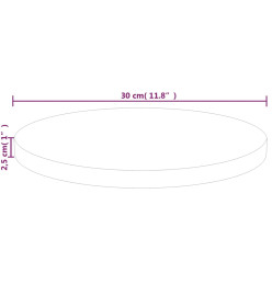 Dessus de table rond Ø30x2,5 cm Bois de chêne massif non traité