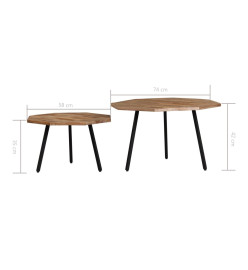 Ensemble de table basse 2 pcs Hexagonal Teck recyclé